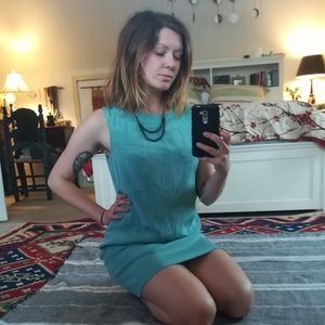 Robin's egg blue shift dress